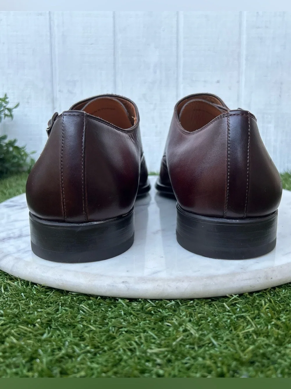 Magnanni burgundy Double Monk Strap Dress Shoes men size 11 gently used